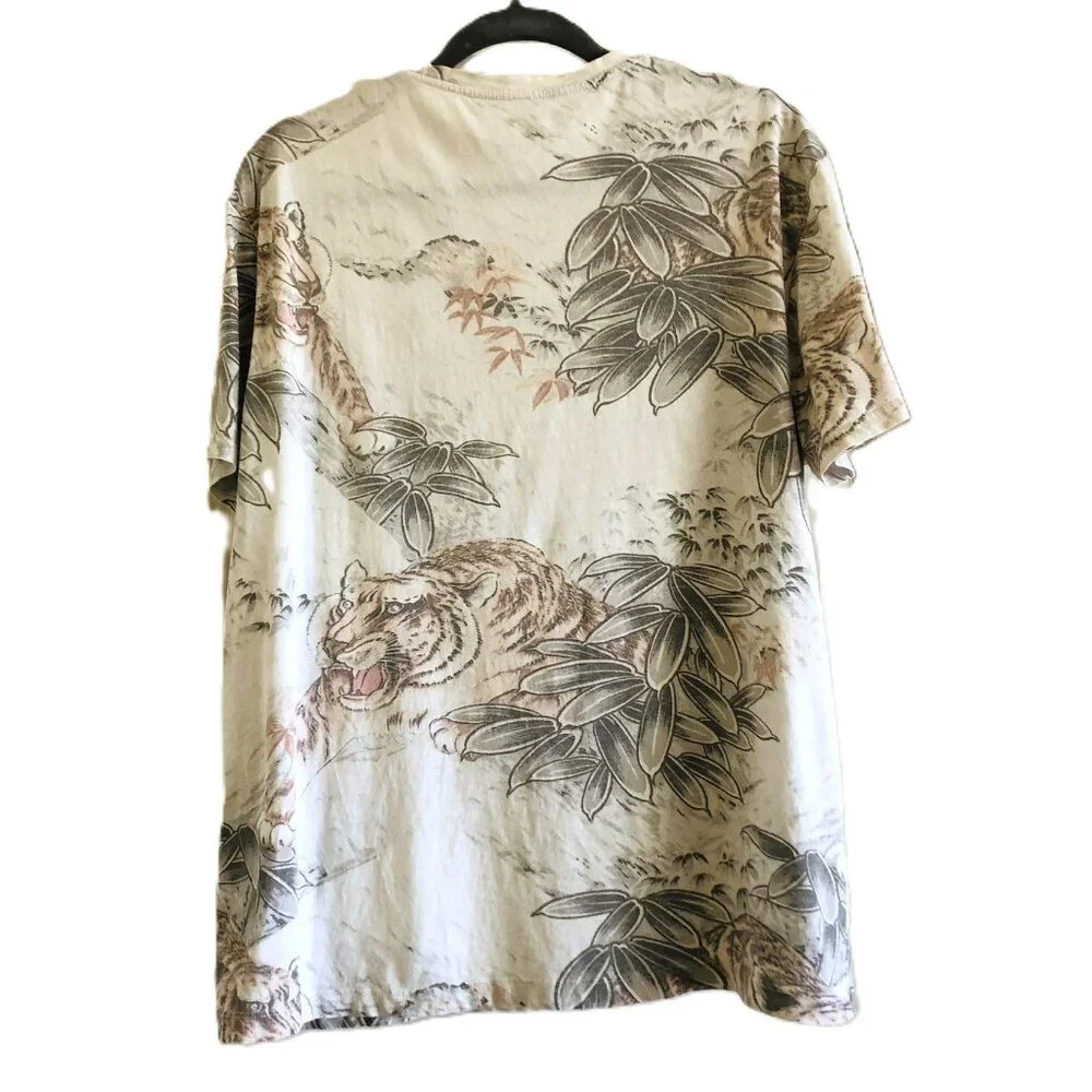 ALLSAINTS Chokai SS Crew Neck T-Shirt Oversized Fit Tiger Print Mens S Portugal - Picture 2 of 12